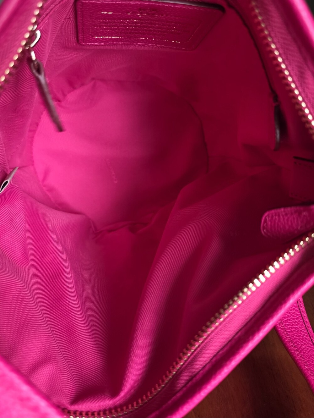 Coach 35373 Whiplash Mini Duffle Pink Ruby Leather Bucket Bag - Picture 14 of 16